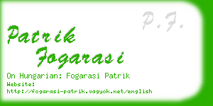 patrik fogarasi business card